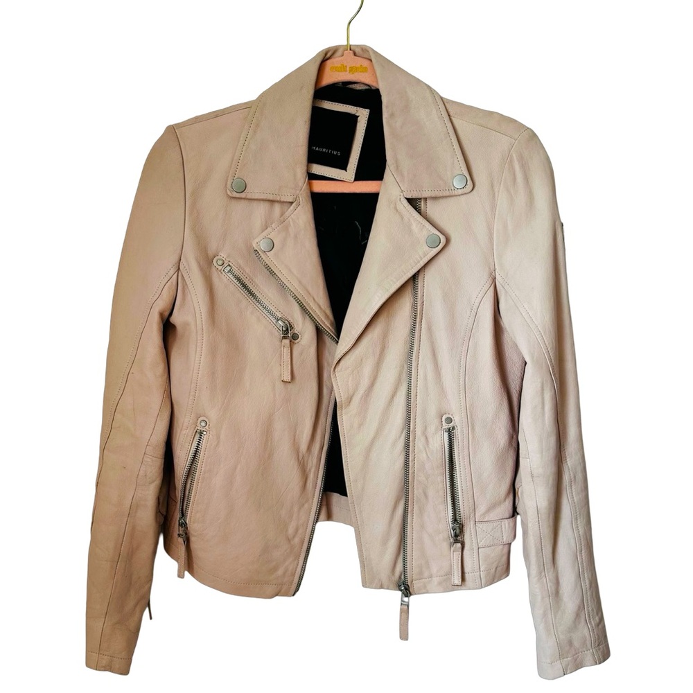 Soft pink leather jacket